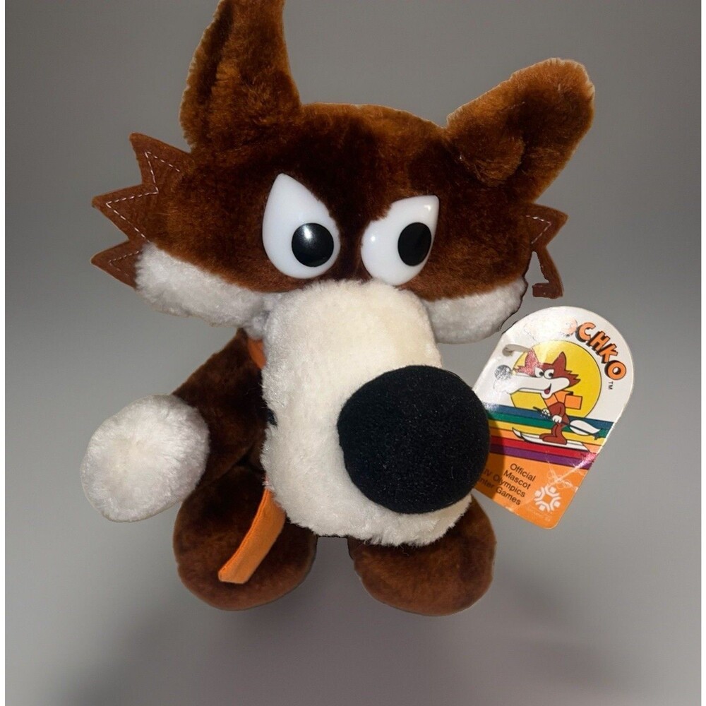 Voochko Fox Mascot Plush Toy 1982 XIV Winter Games Olympics 8” New With Tags